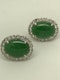 18K white gold 9.91ct Natural Jade and 2.10ct Diamond Earrings - image 2