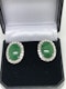 18K white gold 9.91ct Natural Jade and 2.10ct Diamond Earrings - image 4