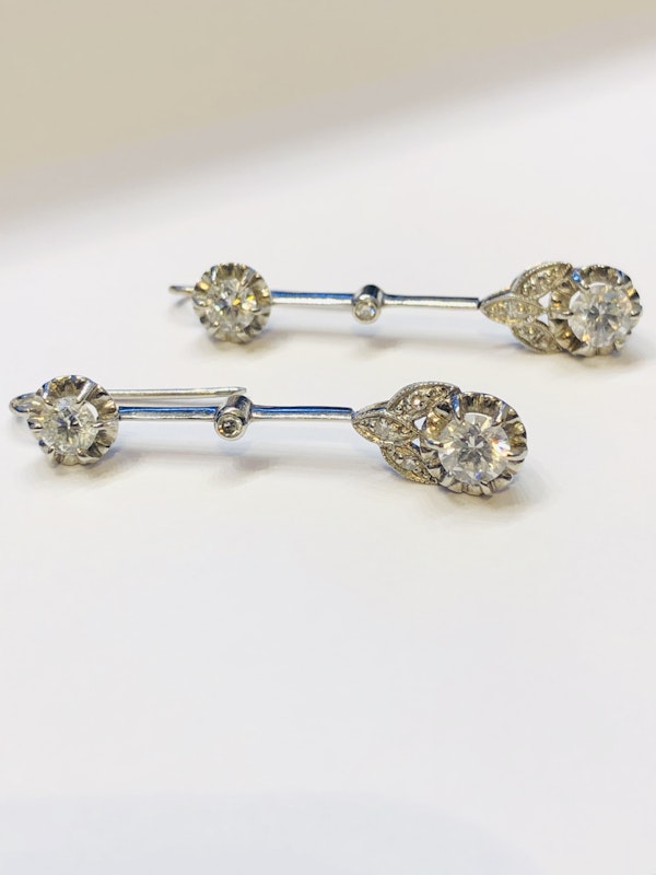 Platinum 1.70ct Diamond Earrings - image 2