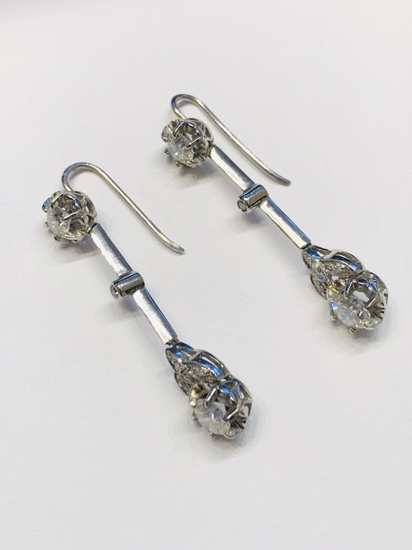 Platinum 1.70ct Diamond Earrings - image 3