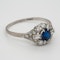 Art deco sapphire and diamond engagement ring  DBGEMS - image 2