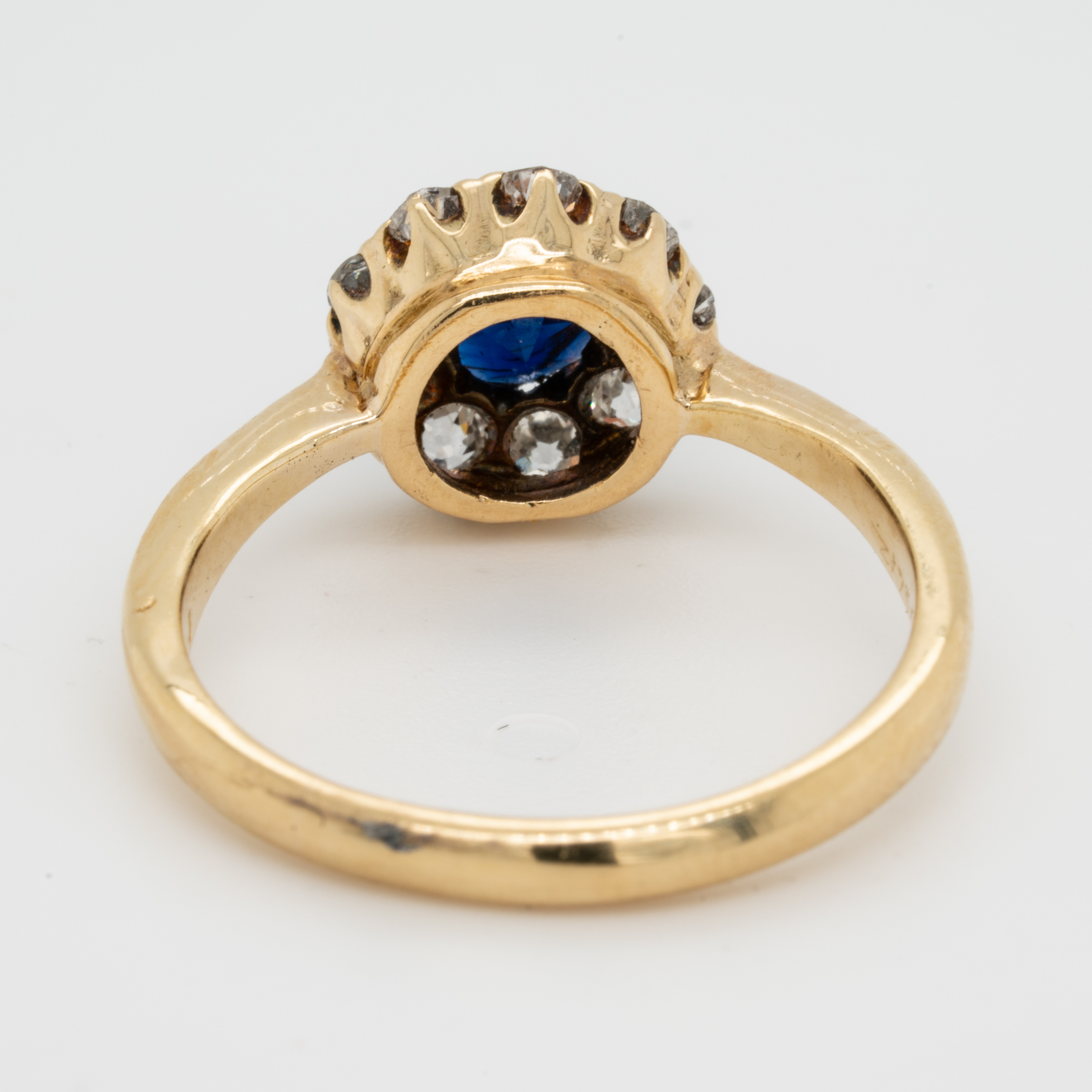 Antique Sapphire And Diamond Cluster Engagement Ring DBGEMS