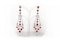 Coral, natural pearl diamond 1920s earrings - image 2