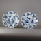Pair of Chinese small deep blue and white warrior dishes, Kangxi (1662-1722) - image 1