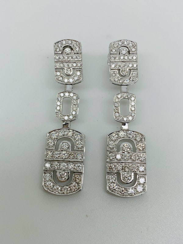 18K white gold 2.68ct Diamond Earrings - image 2