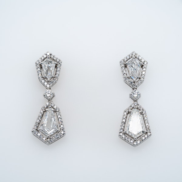 18K white gold 2.48ct Diamond Drop Earrings - image 3