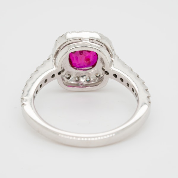 Ruby and diamond cluster ring - image 4