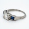 Art Deco 3 stone diamond and sapphire  ring - image 3