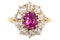Victorian Ring with Burma Ruby and Diamonds in 18 Carat Gold, English circa 1890. - image 1