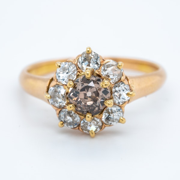 Diamond and fancy coloured diamond cluster ring - image 1