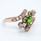 Demantoid green garnet and  diamond crossover ring. - image 2