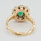 Emerald and diamond rectangular cluster  ring - image 4
