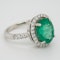 Emerald and diamond cluster ring, emerald 5.0 ct est. - image 2