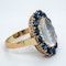 Moonstone and sapphire cluster ring - image 2