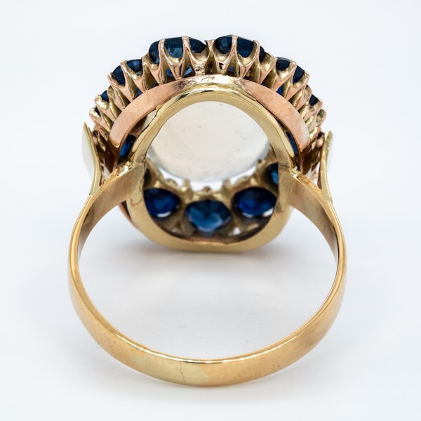 Moonstone and sapphire cluster ring - image 4