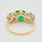 Emerald and diamond 3 stone ring - image 4