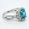 Blue Zircon and diamond cluster ring - image 2