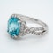 Blue Zircon and diamond cluster ring - image 3