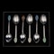 A boxed set of silver and enamel spoons - image 3