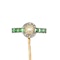 Antique T-Shaped Tie Pin in Gold with Natural Pearl, Diamonds and Emeralds, French circa 1900. - image 1