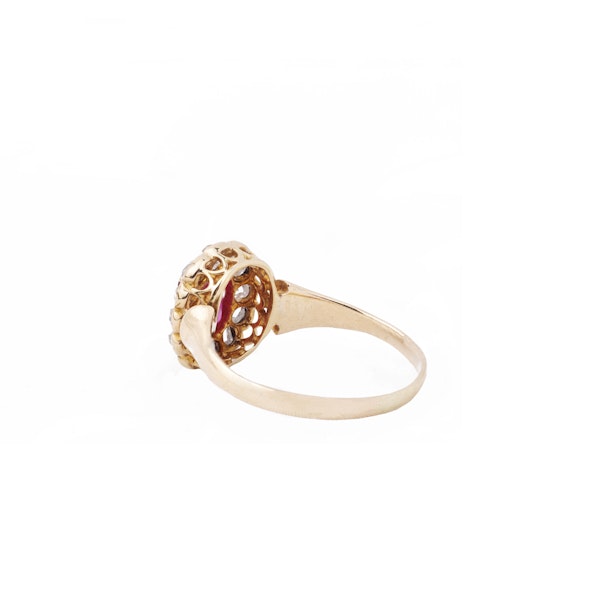 Antique Gold, Diamond and Ruby Ring - image 3