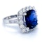 18K white gold 9.09ct Natural Blue Sapphire and 1.50ct Diamond Ring - image 1