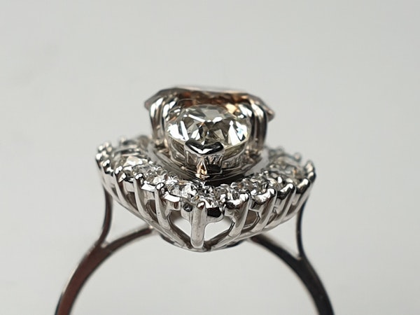 2.60ct cognac diamond and pair shaped diamond navette ring  DBGEMS - image 3