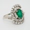 Emerald and diamond fancy cluster ring in platinum - image 2