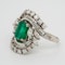 Emerald and diamond fancy cluster ring in platinum - image 3