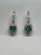 18K white gold 5.00ct Natural Emerald and 1.25ct Diamond Earrings - image 5