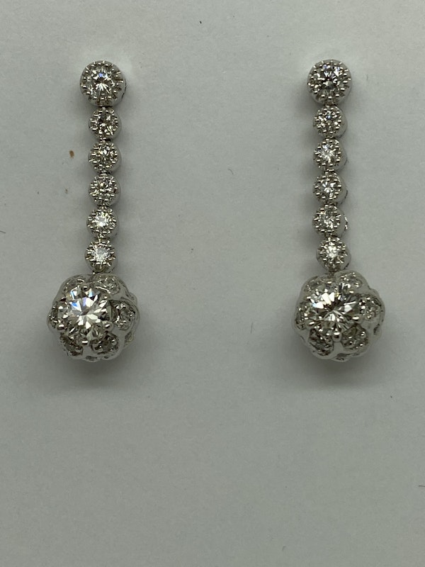 18K white gold 1.20ct Diamond Earrings - image 1