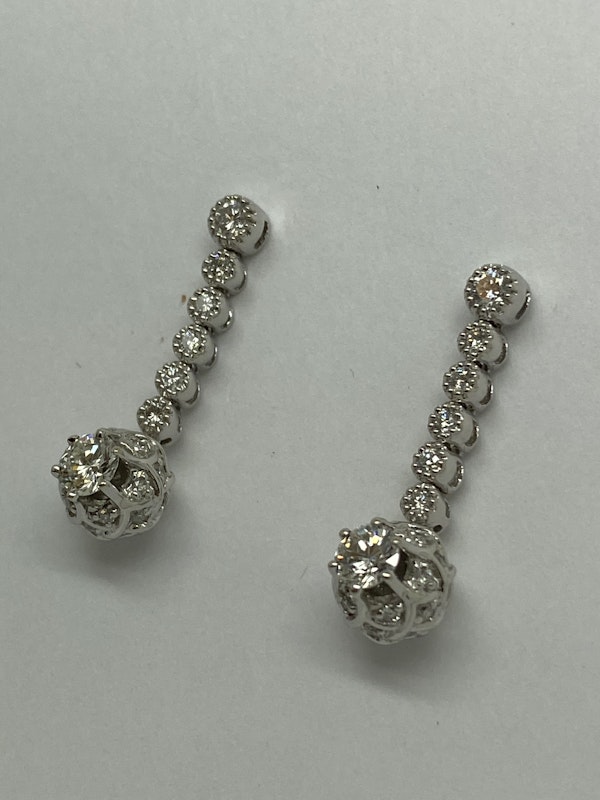 18K white gold 1.20ct Diamond Earrings - image 2