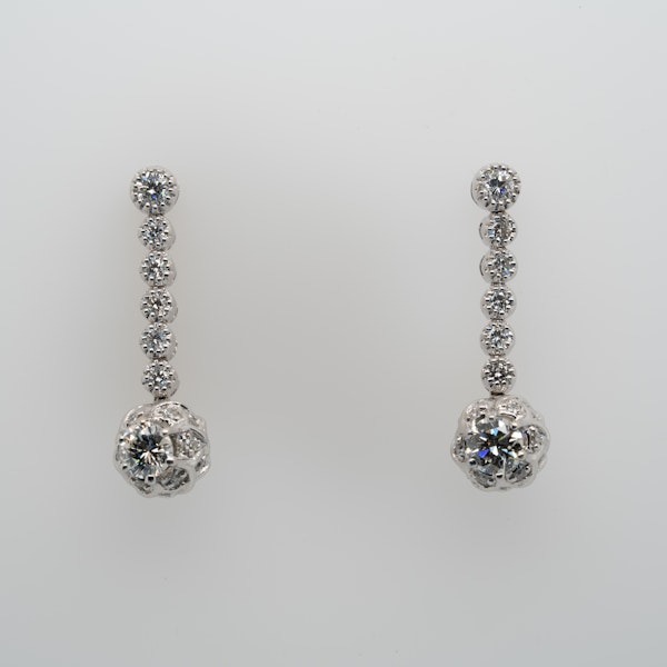 18K white gold 1.20ct Diamond Earrings - image 5