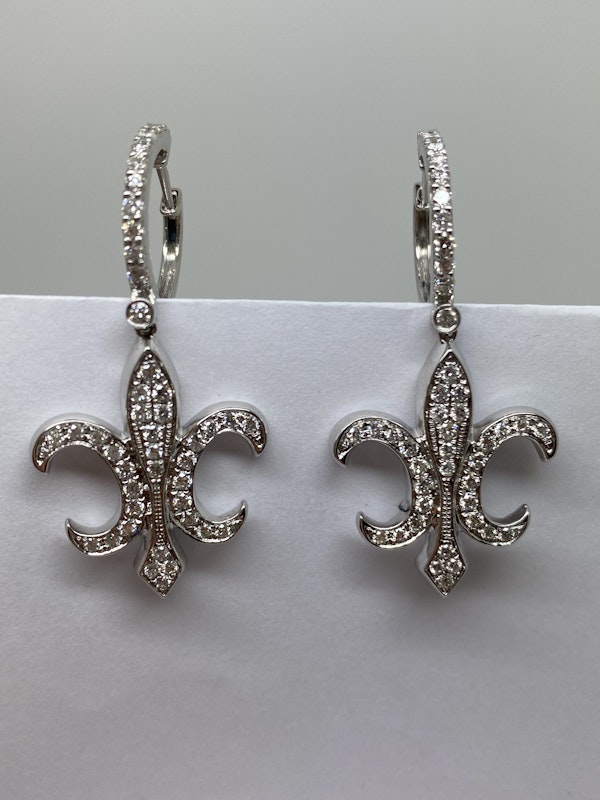 18K white gold Diamond Earrings - image 2