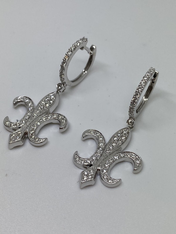 18K white gold Diamond Earrings - image 4