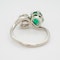 Emerald and diamond crossover  Art Deco ring - image 4