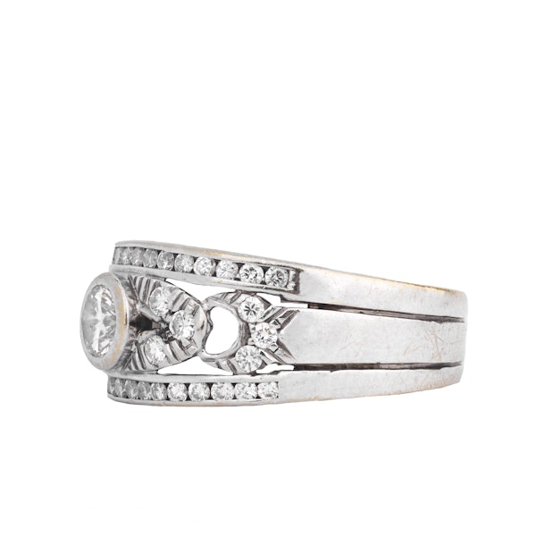 Antique White Gold and Diamond Ring - image 2