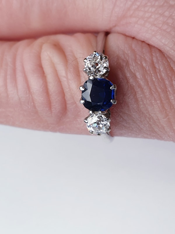 Sapphire and diamond engagement ring  DBGEMS - image 1