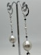 18K white gold Pearl Earrings - image 2