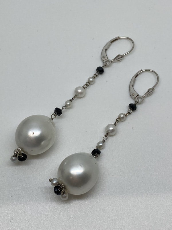 18K white gold Pearl Earrings - image 3