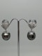 18K white gold Pearl and Diamond Earrings - image 3