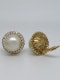 18K yellow gold Diamond and Pearl Earrings - image 2
