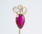 Antique Tie Pin with Pear Shaped Burma Ruby and a Crown of Diamonds, English circa 1890. - image 2