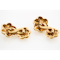 Vintage Cufflinks in 18 Karat Gold of a Flower with Diamond Centre, Continental circa 1960. - image 3