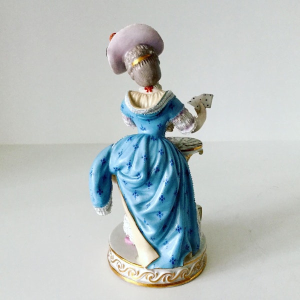 Meissen figure of card player - image 5