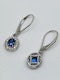 14K white gold Diamond and Natural Blue Sapphire Earrings - image 4