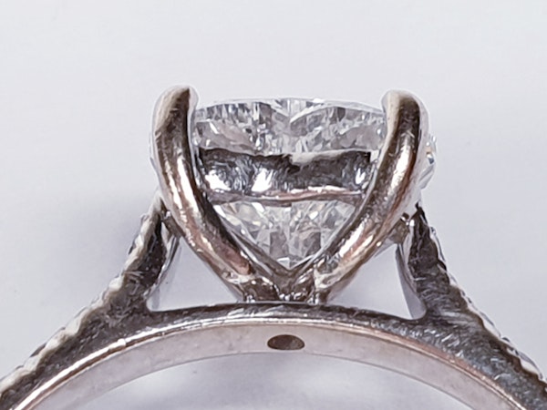 Heart shape F colour Flawless diamond engagement ring  DBGEMS - image 4