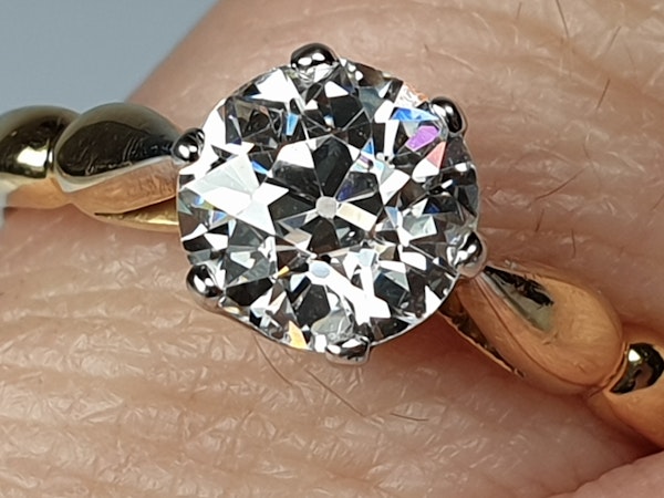 1.35ct old European transitional cut diamond engagement ring  DBGEMS - image 2