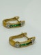 14K yellow gold Diamond and Emerald Earrings - image 4
