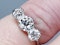 Art deco diamond three stone ring - image 2